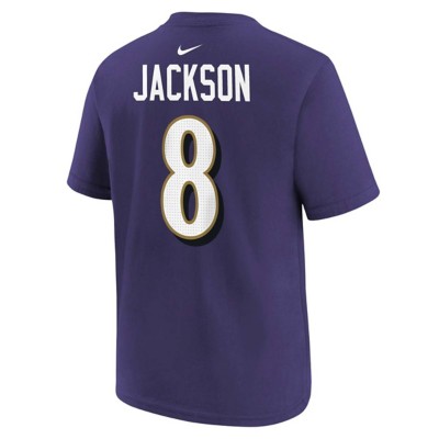 Nike Baltimore Ravens Lamar Jackson #8 Fuse Name & Number T-Shirt