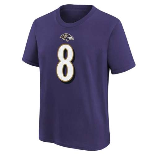 Nike Kids' Baltimore Ravens Lamar Jackson #8 Fuse Name & Number T-Shirt