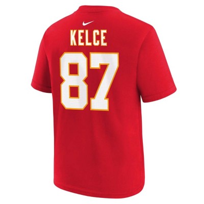 Nike nike hyperdunk navy and white black women pants Travis Kelce #87 Fuse Name & Number T-Shirt