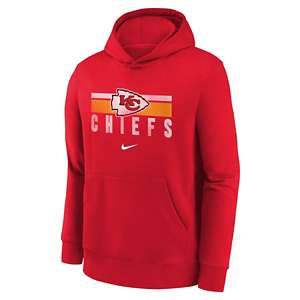 Nike Youth Kansas City Chiefs Team Stripes Red Pullover Hoodie