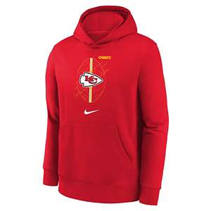 Nike Men's Kansas City Chiefs Sideline Club White Pullover Hoodie