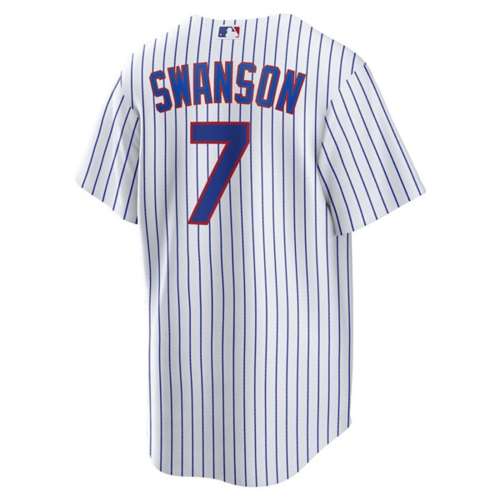 Nike Men's Chicago Cubs Dansby Swanson #7 Royal Blue T-Shirt