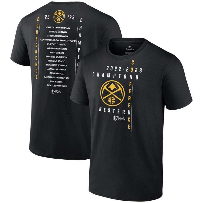 Fanatics Denver Nuggets 2022-2023 Conference Champions Roster T-Shirt