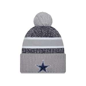 Lids Dallas Cowboys New Era Youth Sideline Sport Block Cuffed Knit Hat with  Pom - Black