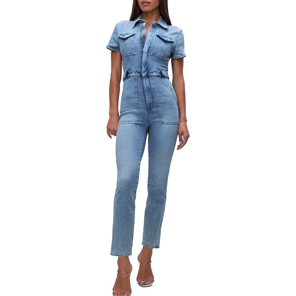 Women's GOOD AMERICAN Fit For Success Jumpsuit 1 (S) Blue274