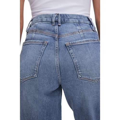 Women's GOOD AMERICAN Good 90's Crossover Relaxed Fit Straight Jeans