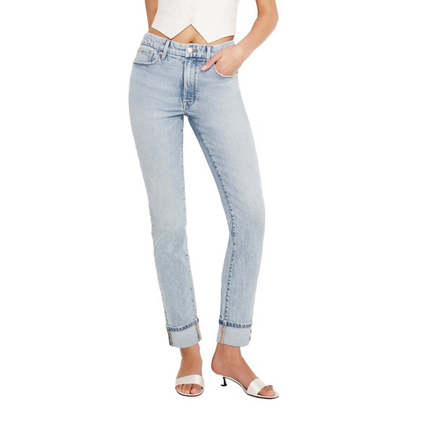 Women's GOOD AMERICAN Good Classic Slim Fit Straight Jeans Indigo 14 28