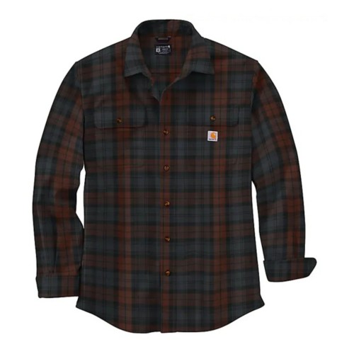 Men's Carhartt Heavyweight Flannel Plaid Long Sleeve Button Up Shirt