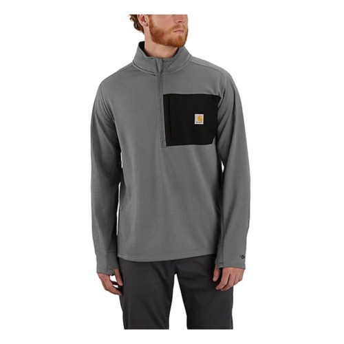 Men's Carhartt Force Relaxed Fit Mock Neck Half-Zip T-Shirt 1/2 Zip,1/4 Zip