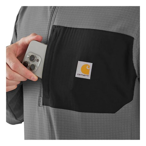 Men's Carhartt Force Relaxed Fit Mock Neck Half-Zip T-Shirt 1/2 Zip,1/4 Zip