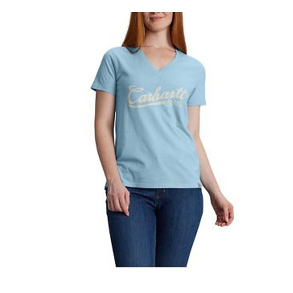 Women's Carhartt Graphic Logo T-Shirt Large Fresh Water