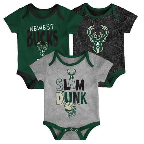 Genuine Stuff Baby Milwaukee Bucks Slam Dunk Onesie 3 Pack