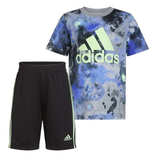 Toddler Boys' adidas carbonbraid 3 Stripe T-Shirt and Shorts Set