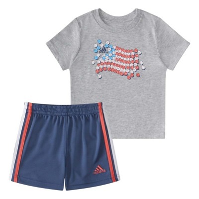 Shirt and Shorts Set - Baby adidas Baseball Flag Short Sleeve T - adidas  bb8380 boots sale clearance shoes outlet