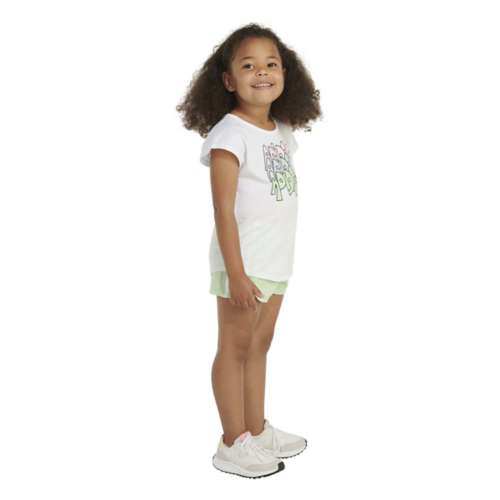 Toddler Girls' adidas Graphic Mesh T-Shirt and Shorts Set