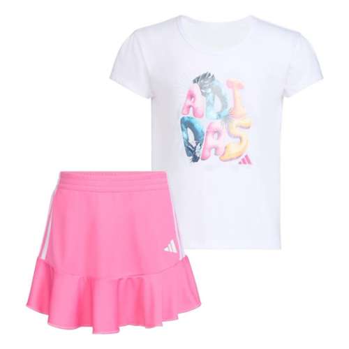 Girls' adidas Pleated T-Shirt and Skort Set