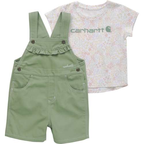 Toddler Girls' Carhartt T-Shirt T-Shirt and Shortalls Set