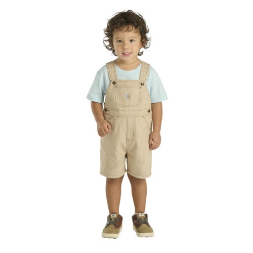 Toddler Carhartt Twill Stripe Dog T-Shirt and Shortalls Set