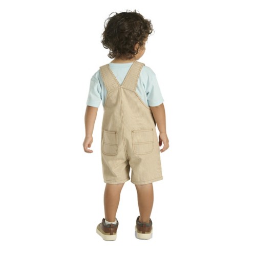Toddler Carhartt Twill Stripe Dog T-Shirt and Shortalls Set