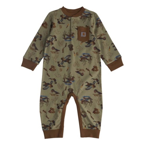 Baby Carhartt Duck Print Long Sleeve Coverall