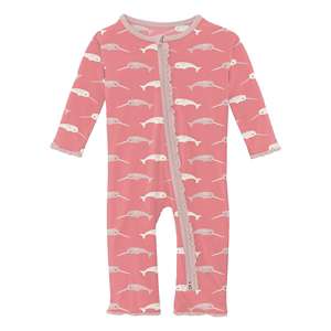 KicKee Pants Infant Girl Thistle Monkey Footie 6-12 Months New Old Fit  Bamboo PJ