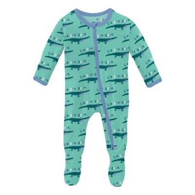 Baby Kickee Pants Print Footie Zipper wool