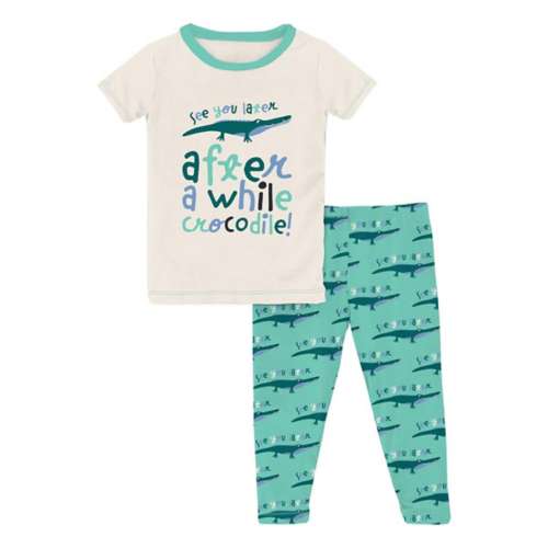 Toddler Kickee Pants Short Sleeve Graphic T-shirt Verde and Pants Pajama Set