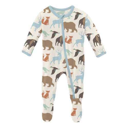 Baby Kickee Pants Printed Zippered Footie Pajamas