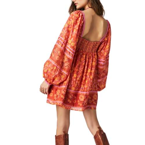 Women's Free People Endless Afternoon Long Sleeve Square Neck Babydoll Dress
