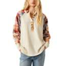 Women's Free People Isabelle Thermal Long Sleeve V-Neck Henley