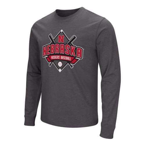 Colosseum Nebraska Cornhuskers Cross Bats Baseball Long Sleeve T-Shirt
