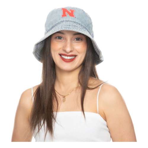 ZooZatZ Women's Nebraska Cornhuskers Denim Bucket Hat