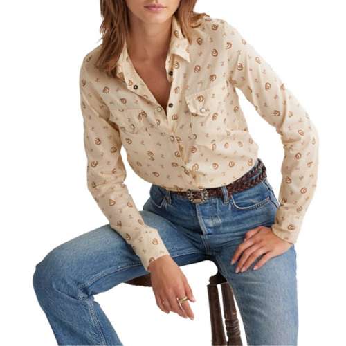 Women's Pendleton Printed Gambler Long Sleeve Button Up Shirt