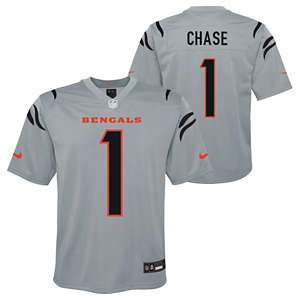 Nike Little Kids' Cincinnati Bengals Ja'Marr Chase #1 Black Game Jersey