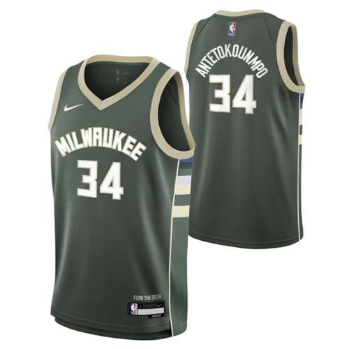 Nike Youth Milwaukee Bucks Giannis Antetokounmpo #34 T-Shirt - Black - S Each