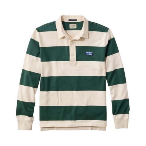 Men's L.L.Bean Vintage Soft Rugby Stripe 1/4 Long Sleeve Button Up Shirt - Primary Image