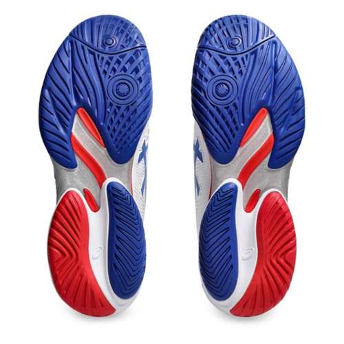 Asics men's court ff novak tennis shoes electric blue and white best sale