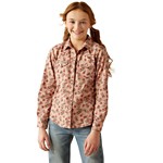 Girls' Ariat Flowers n' Horseshoes Long Sleeve Button Up Shirt - Thumbnail 1 of 3