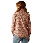Girls' Ariat Flowers n' Horseshoes Long Sleeve Button Up Shirt - Thumbnail 2 of 3
