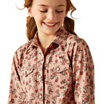 Girls' Ariat Flowers n' Horseshoes Long Sleeve Button Up Shirt - Thumbnail 3 of 3