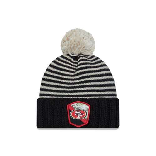 Women's New Era Black San Francisco 49ers 2023 Salute to Service Cuffed Pom Knit Hat