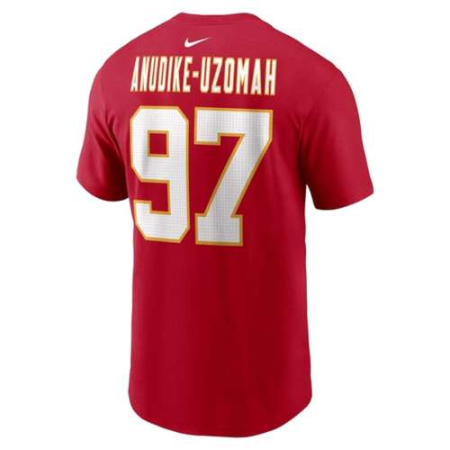 Kansas City Chiefs Nike Felix Anudike-Uzomah #97 Name & Number T-Shirt 2XLarge Red