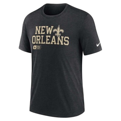 Men s Nike Black New Orleans Saints Overlap Lockup Tri Blend T Shirt Size Medium