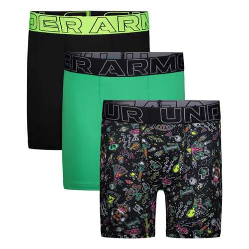 Boys' Under Armour Performance Tech Printed 3 Pack Boxer Briefs
