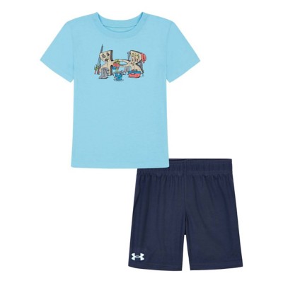 Baby Boys' Under masculina armour Logo Tackle Box T-Shirt and Shorts Set