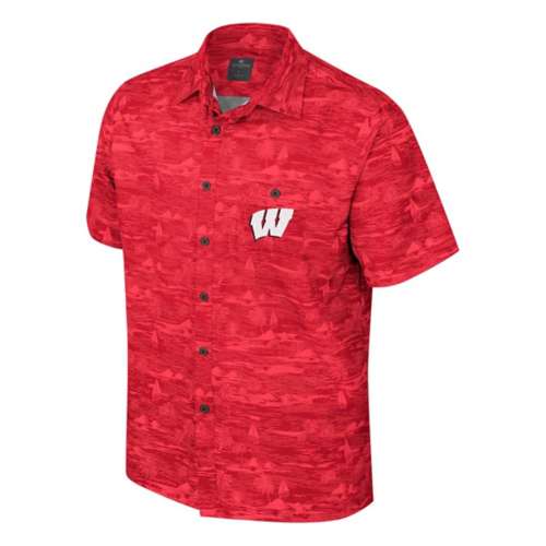 Colosseum Wisconsin Badgers Ozark Camp Button Up