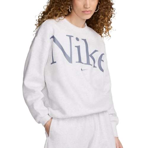 Women's nike one Sportswear Phoenix Fleece Logo Crewneck Sweatshirt