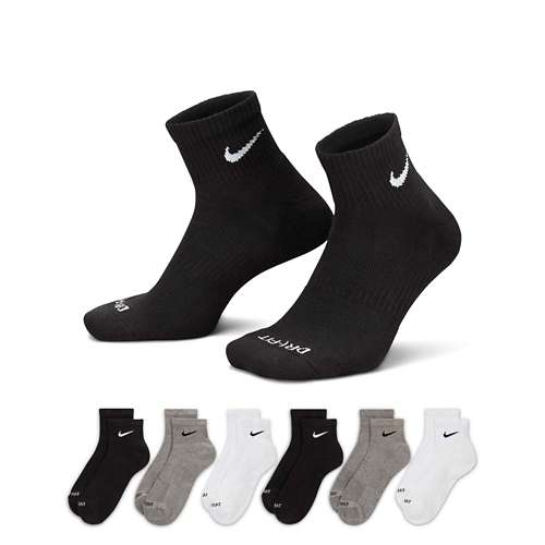 Adult nike Metallic Everyday Plus Cushioned 6 Pack Ankle Running Socks