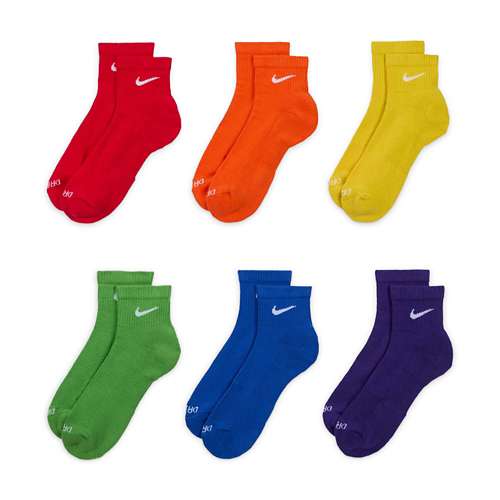 Adult Nike Everyday Plus Cushioned Training Ankles 6 Pack Quarter Running Socks