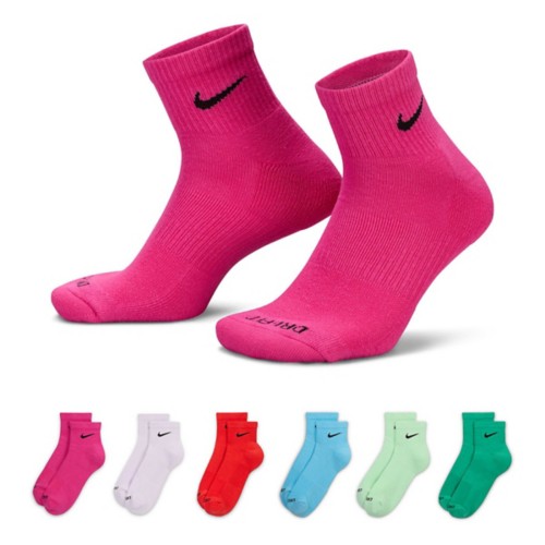 Adult Nike Everyday Plus Cushioned Training 6 Pack Quarter Running Socks